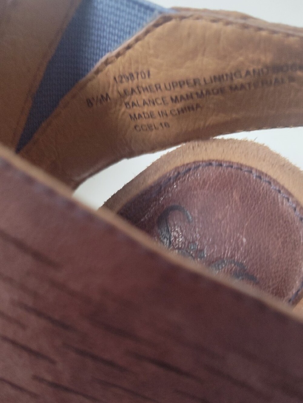 Sofft Brown Textured Leather Cuff Sandals with Ankle Strap - Picture 3 of 7